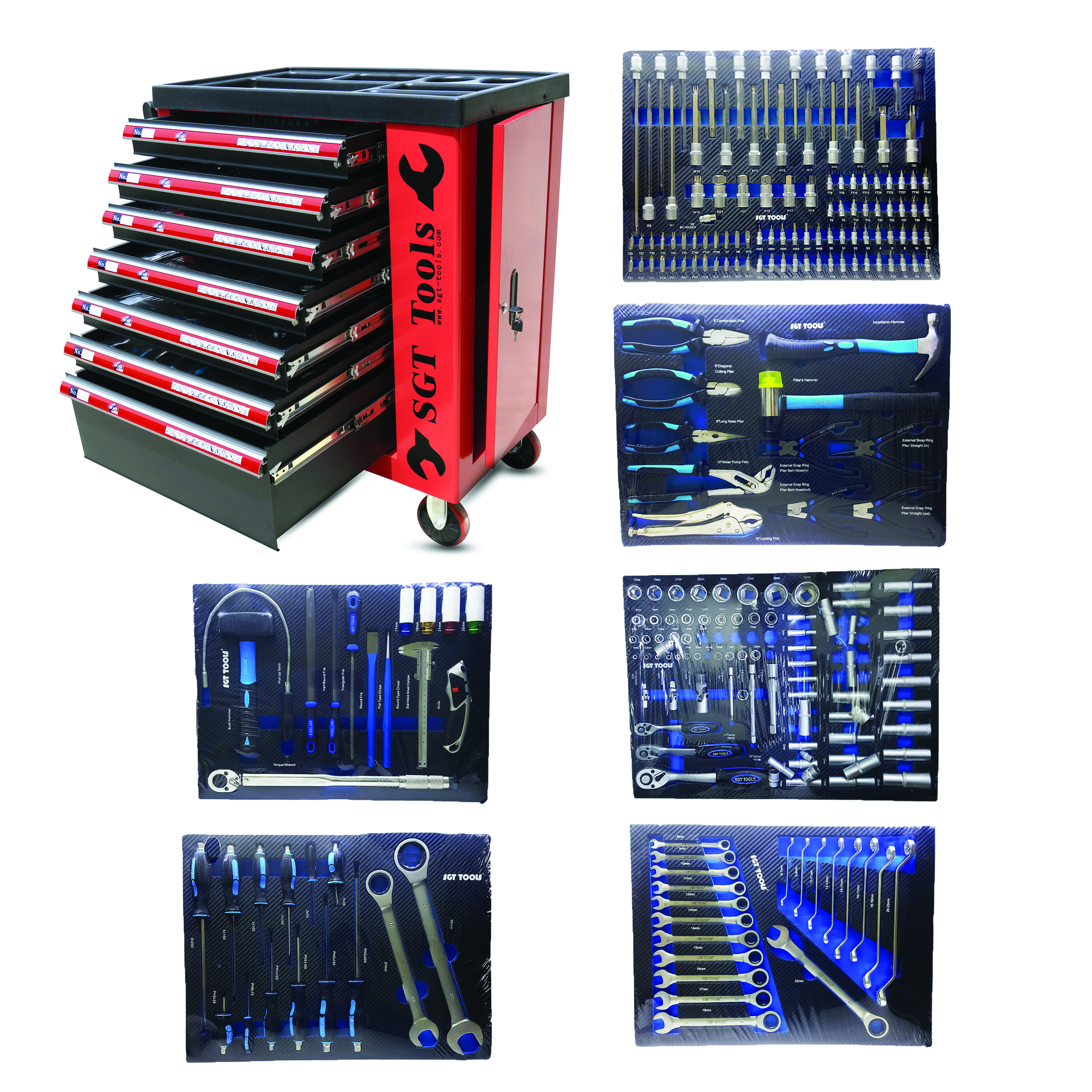 242 Pcs 7 Drawer Tool Trolley