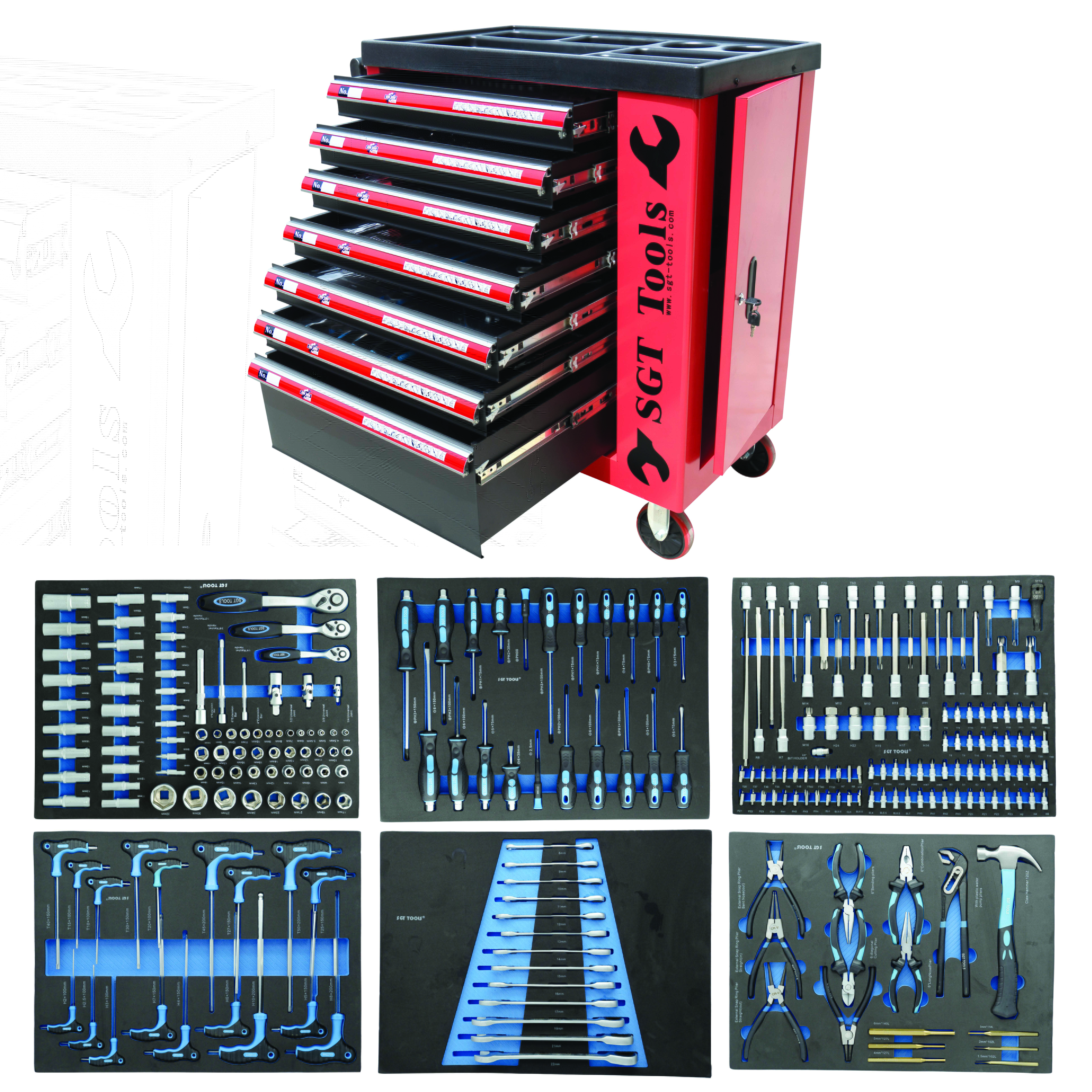250 Pcs 7 Drawer Tool Trolley