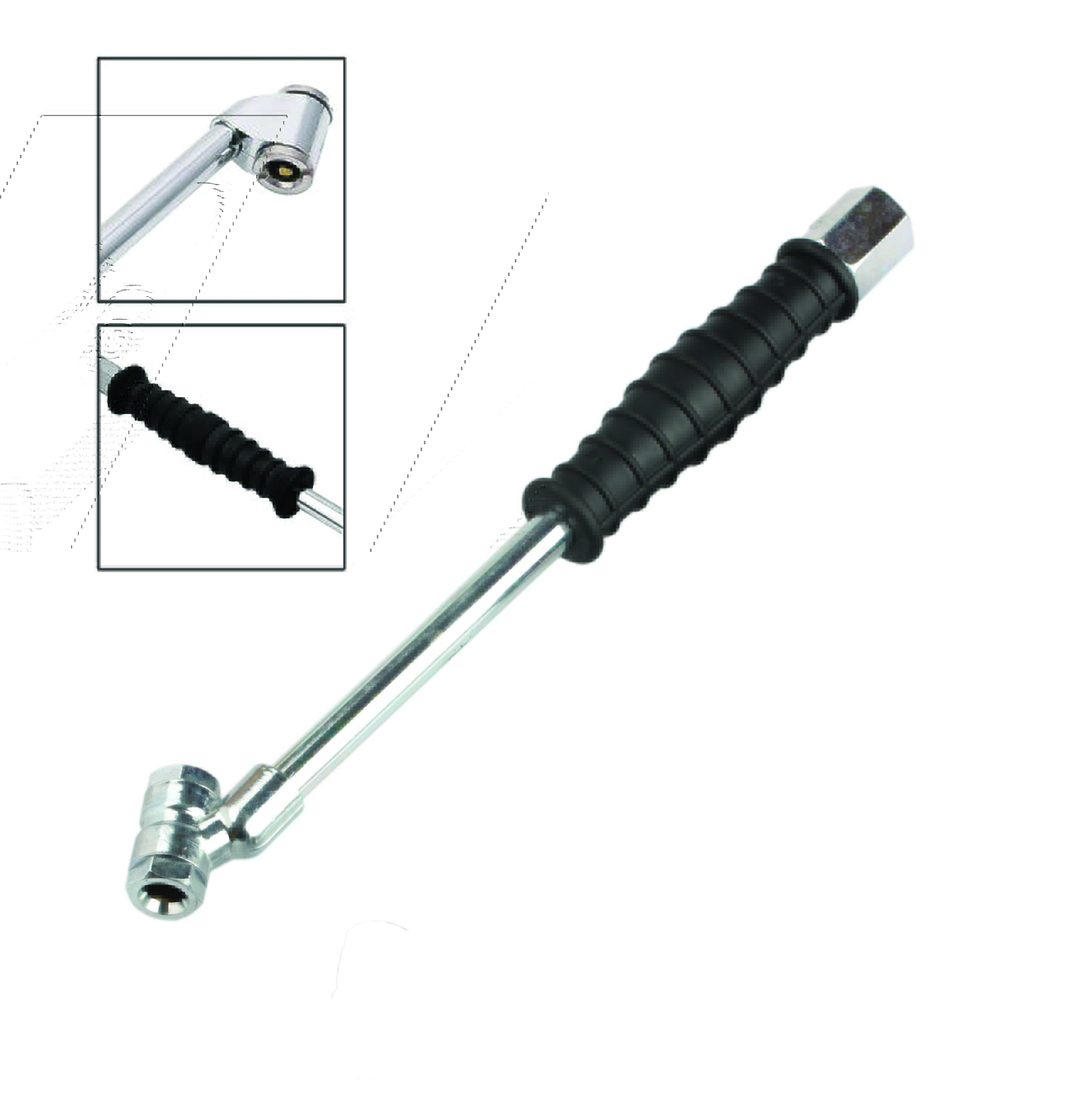 TIRE INFLATOR AIR CHUCK DUAL HEAD